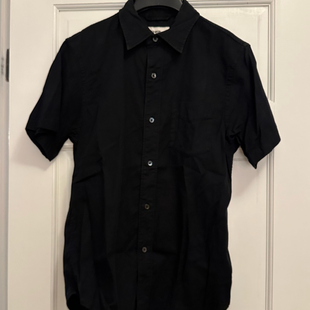 Buck Mason Black Short Sleeve Button Down Shirt